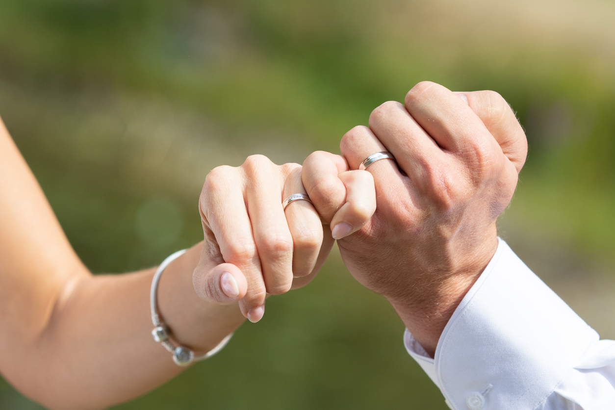 Married Couple Husband Wife Hold Each Other Hand Close Gold Stock Photo by  ©Sanni85 377005512