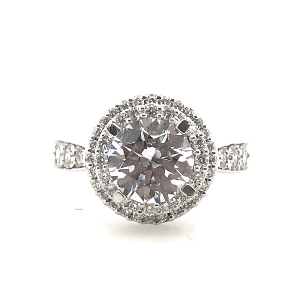 White Gold Halo Engagement Ring