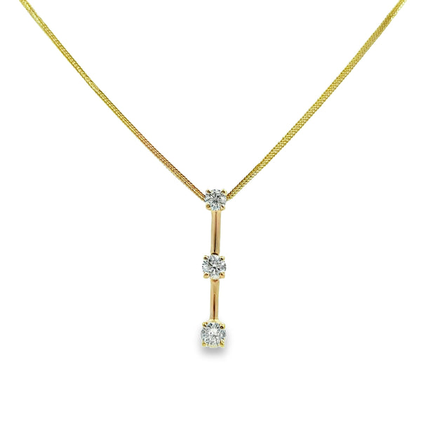 Yellow Gold Diamond Bar Pendant