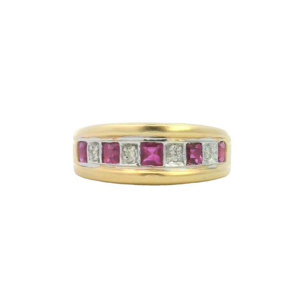 Yellow Gold Ruby and Diamond Ring