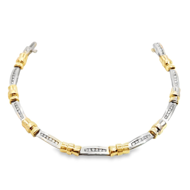 White and Yellow Gold Diamond Fashion Bracelet