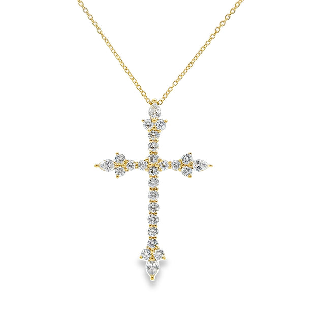 Yellow Gold Diamond Cross Pendant