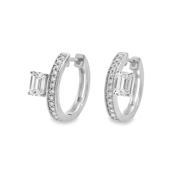 Lab Grown White Gold Diamond Huggie Earrings