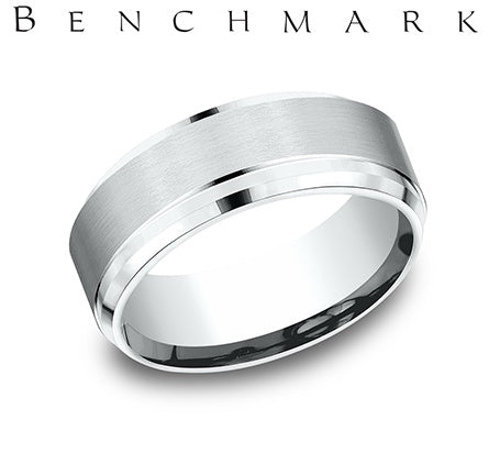 Benchmark Platinum Men's Wedding Band