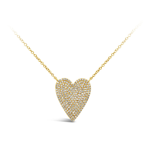 Yellow Gold Diamond Heart Necklace