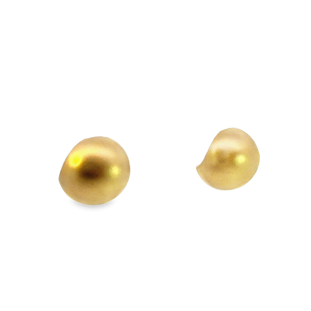 Yellow Gold Scalloped Stud Earrings