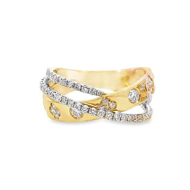 Yellow and White Gold Diamond Fashion Ring