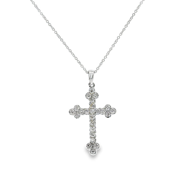 White Gold Diamond Cross Pendant