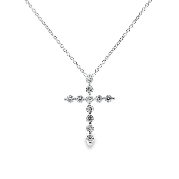 White Gold Diamond Cross Pendant