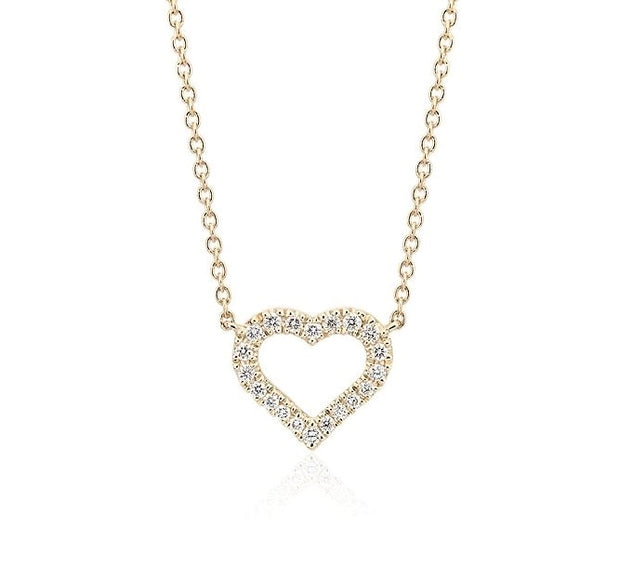 Yellow Gold Diamond Heart Necklace