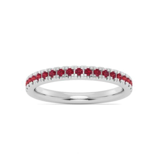 IMAGINE White Gold Garnet Band