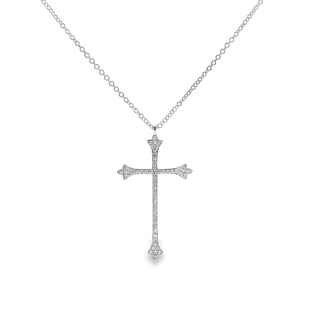 White Gold Diamond Cross Pendant