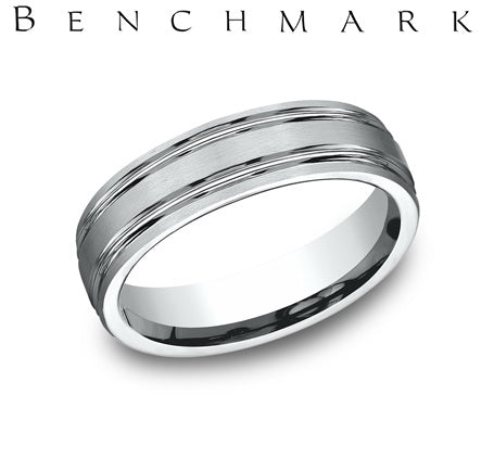 Benchmark White Gold Men's Wedding Band