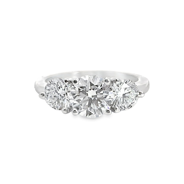 Lab Grown Diamond White Gold Three Stone Engagement Ring