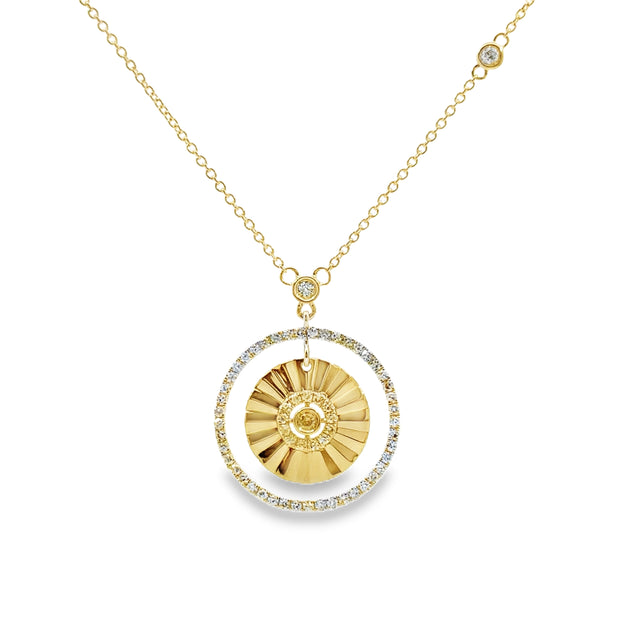 Yellow Gold and Platinum Diamond Fashion Necklace