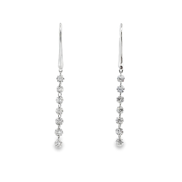 White Gold Diamond Dangle Earrings