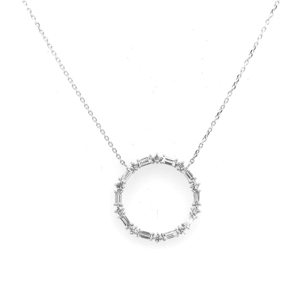 White Gold Diamond Circle Necklace