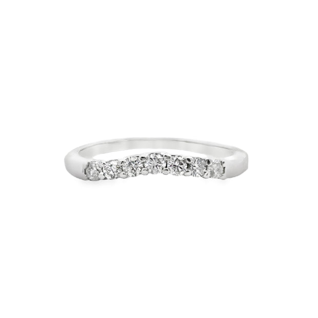 White Gold Curved Diamond Wedding Band