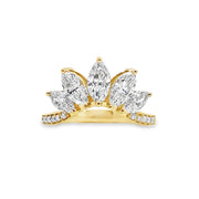 Lab Grown Yellow Gold Diamond Crown Ring