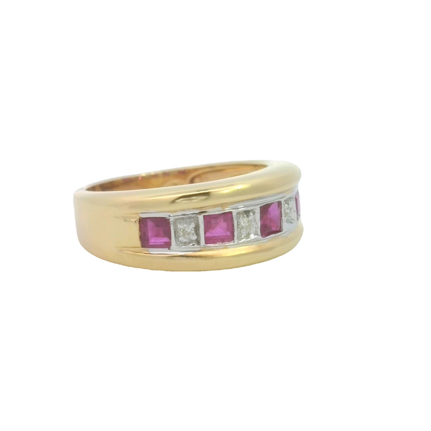 Yellow Gold Ruby and Diamond Ring