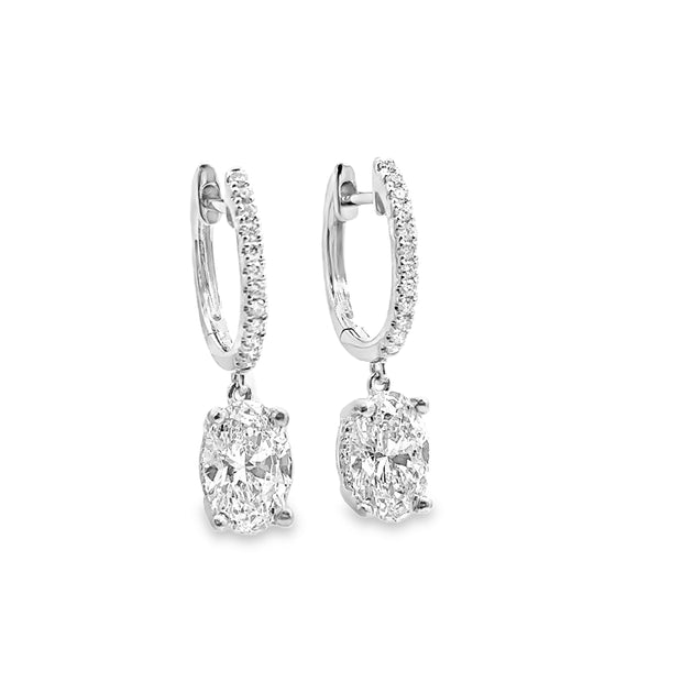 Lab Grown White Gold Diamond Dangle Earrings