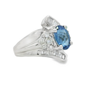 White Gold Diamond and Tanzanite Ring