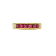 Yellow Gold Ruby Wedding Band