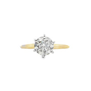 Yellow and White Gold Diamond Solitaire Engagement Ring