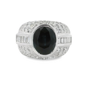 White Gold Sapphire and Diamond Ring