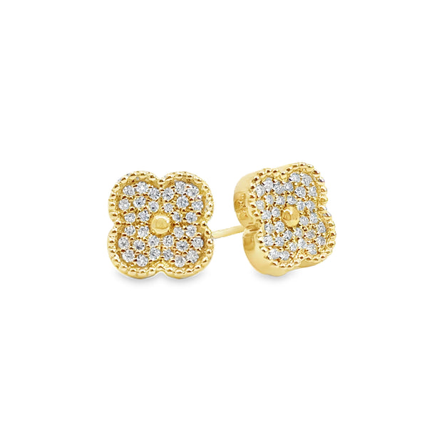 Yellow Gold Diamond Fashion Stud Earrings