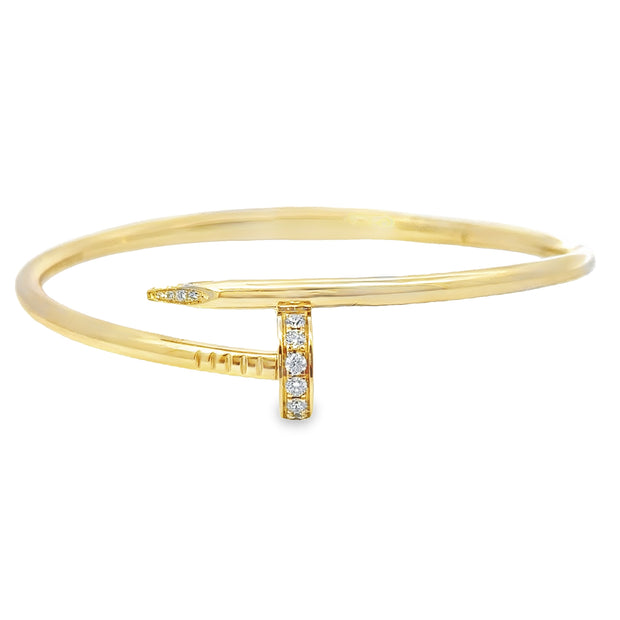 Yellow Gold Diamond Bangle Bracelet