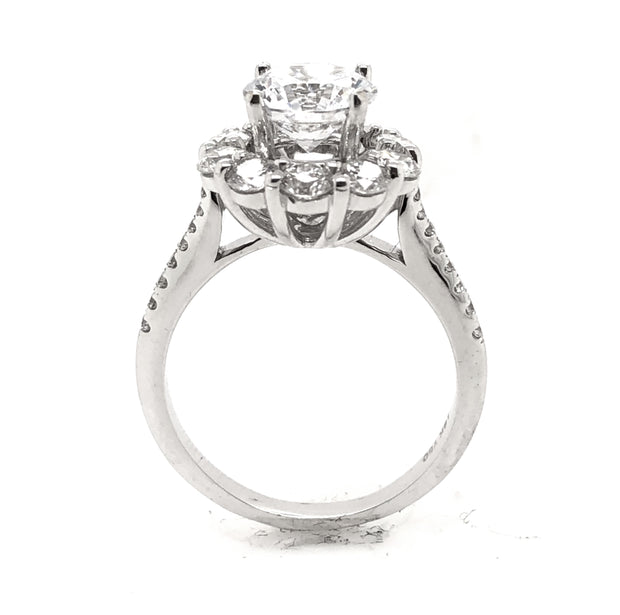 White Gold Halo Engagement Ring