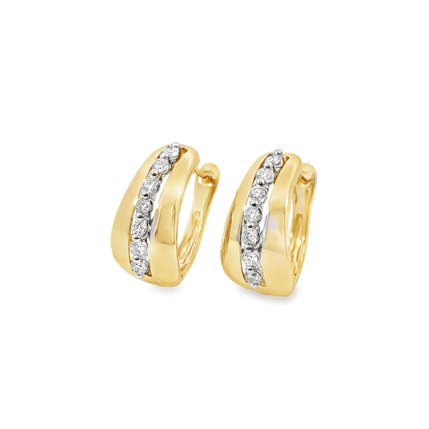 Yellow Gold Diamond Hoop Earrings