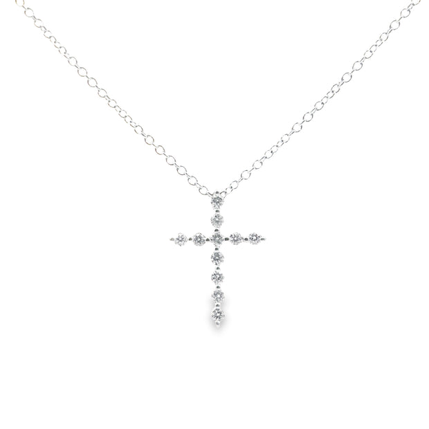 White Gold Diamond Cross Pendant