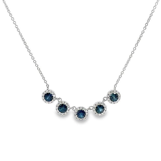 White Gold Sapphire and Diamond Fashion Necklace