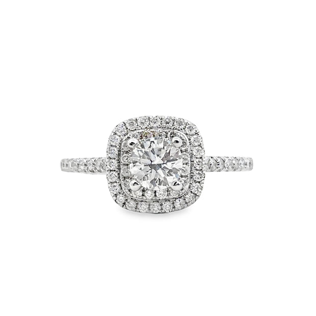 White Gold Double Halo Diamond Engagement Ring