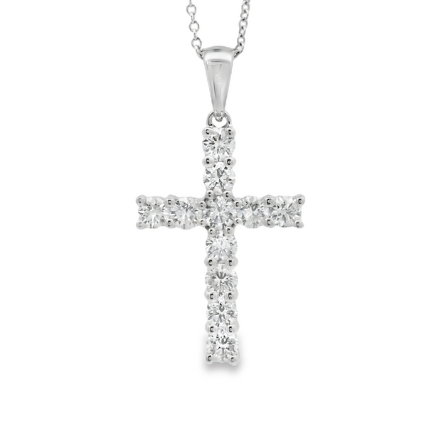 White Gold Diamond Cross Pendant