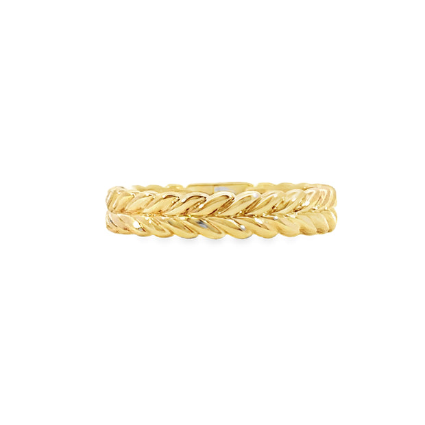 Shy Creation Yellow Gold Wreath Wedding Band