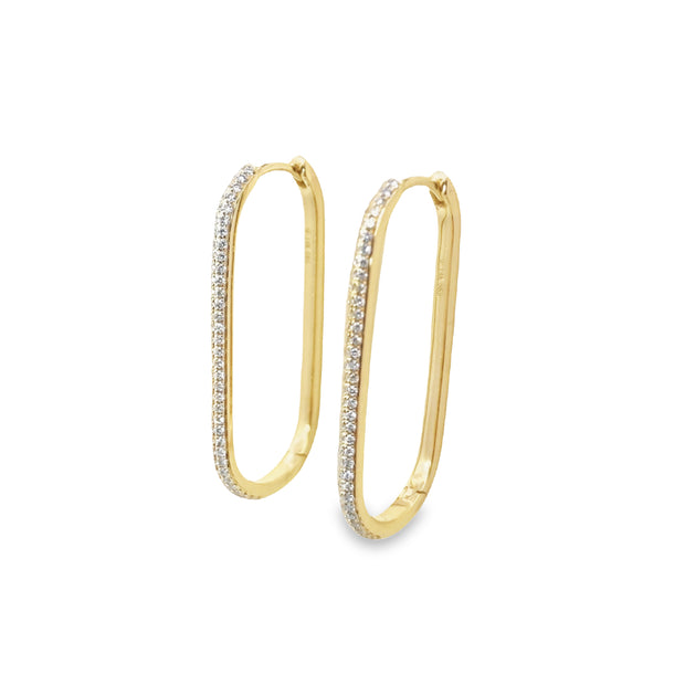 Yellow Gold Diamond Hoop Earrings