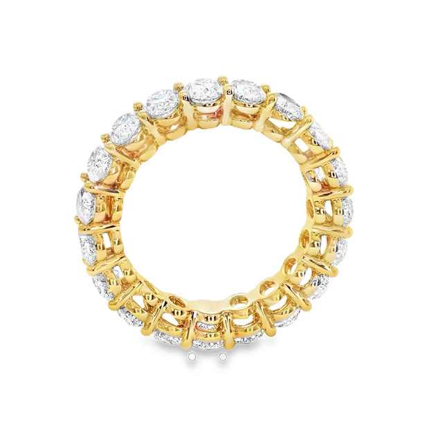 Lab Grown Yellow Gold Oval Shape Diamond Eternity Band