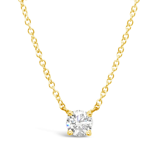 Lab Grown 0.72 Ct. Yellow Gold Diamond Solitaire Pendant