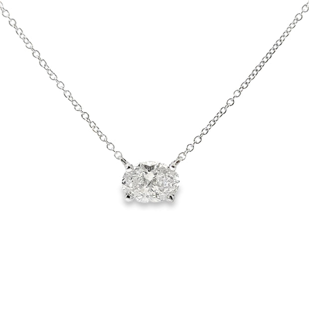 White Gold Diamond Solitaire Necklace