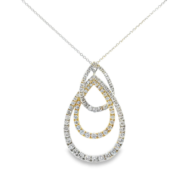 White and Yellow Gold Diamond Fashion Pendant