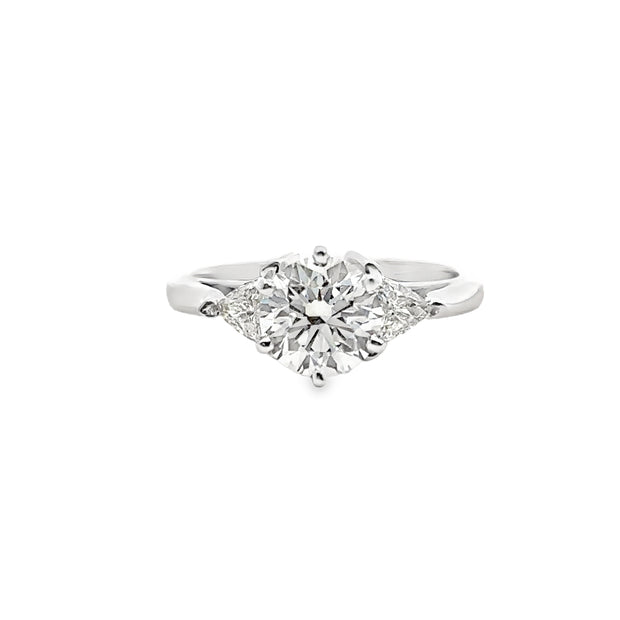 Lab Grown White Gold Three Stone Diamond Engagement Ring