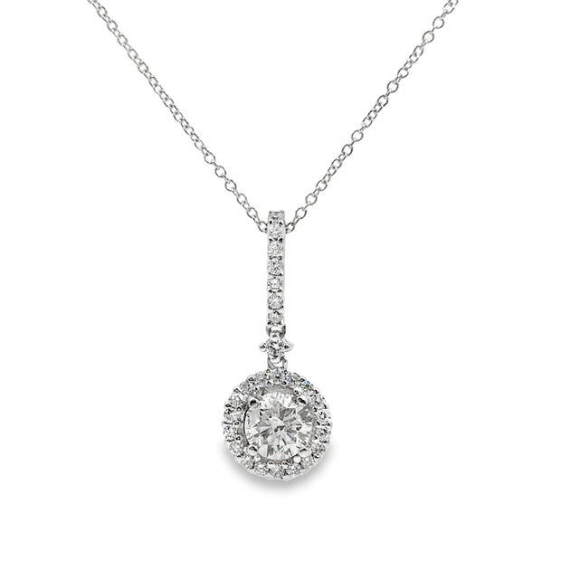 White Gold Diamond Halo Pendant