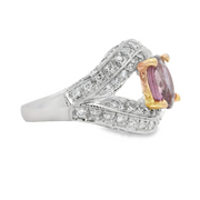 White Gold Pink Sapphire & Diamond Ring