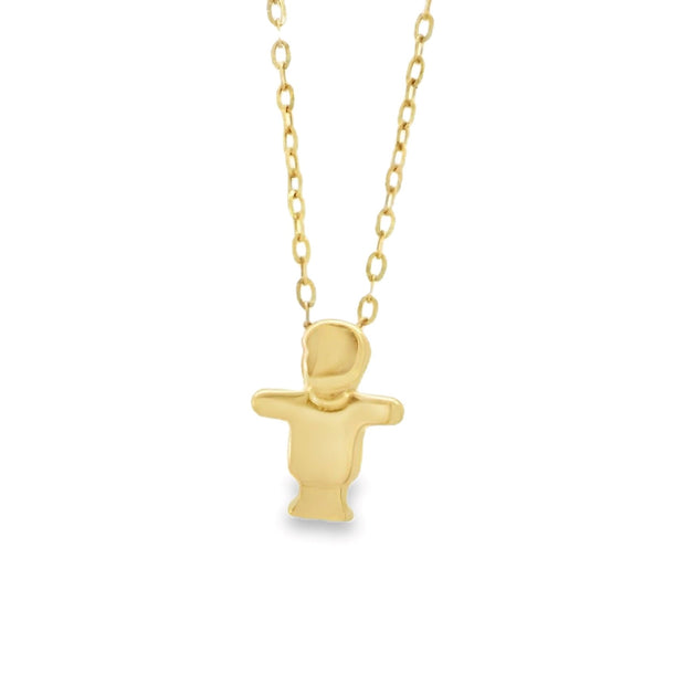 Yellow Gold Boy Sign Necklace