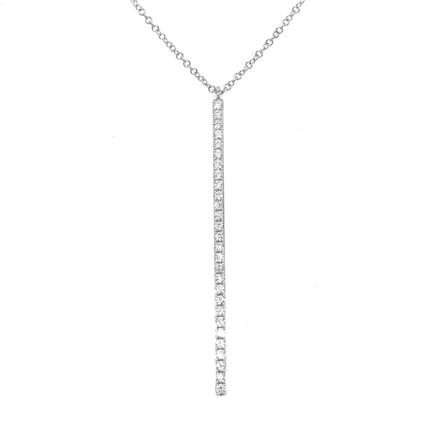 White Gold Diamond Bar Pendant