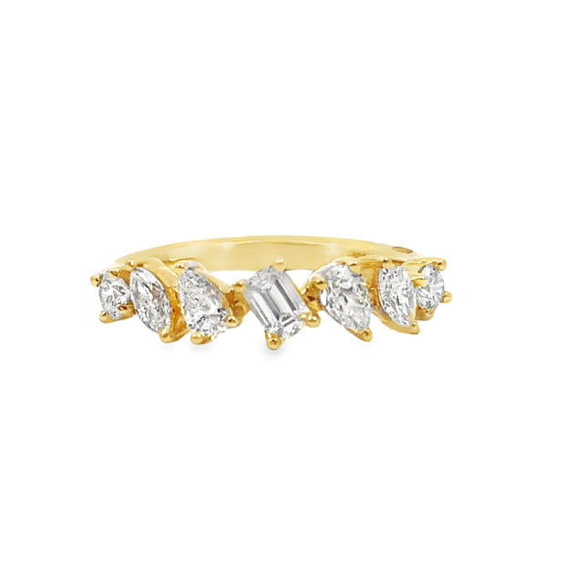 Yellow Gold Multi-Shape Diamond Wedding Band