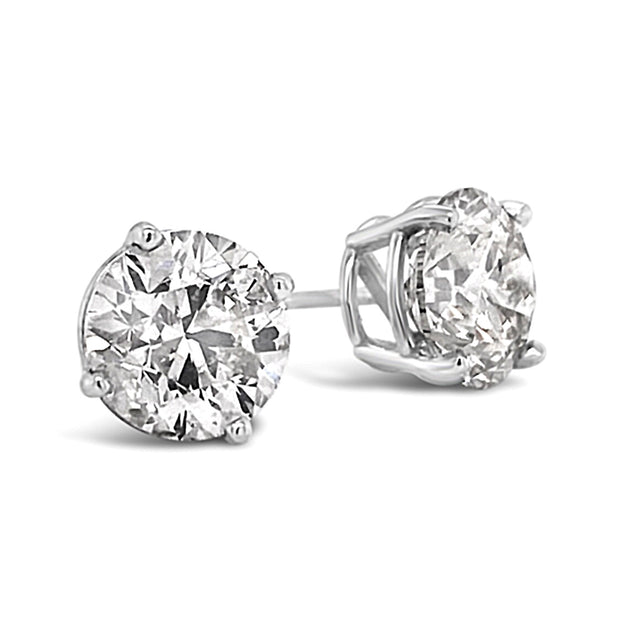 Lab Grown 2.50 Cttw. 14K White Gold Diamond Solitaire Earrings